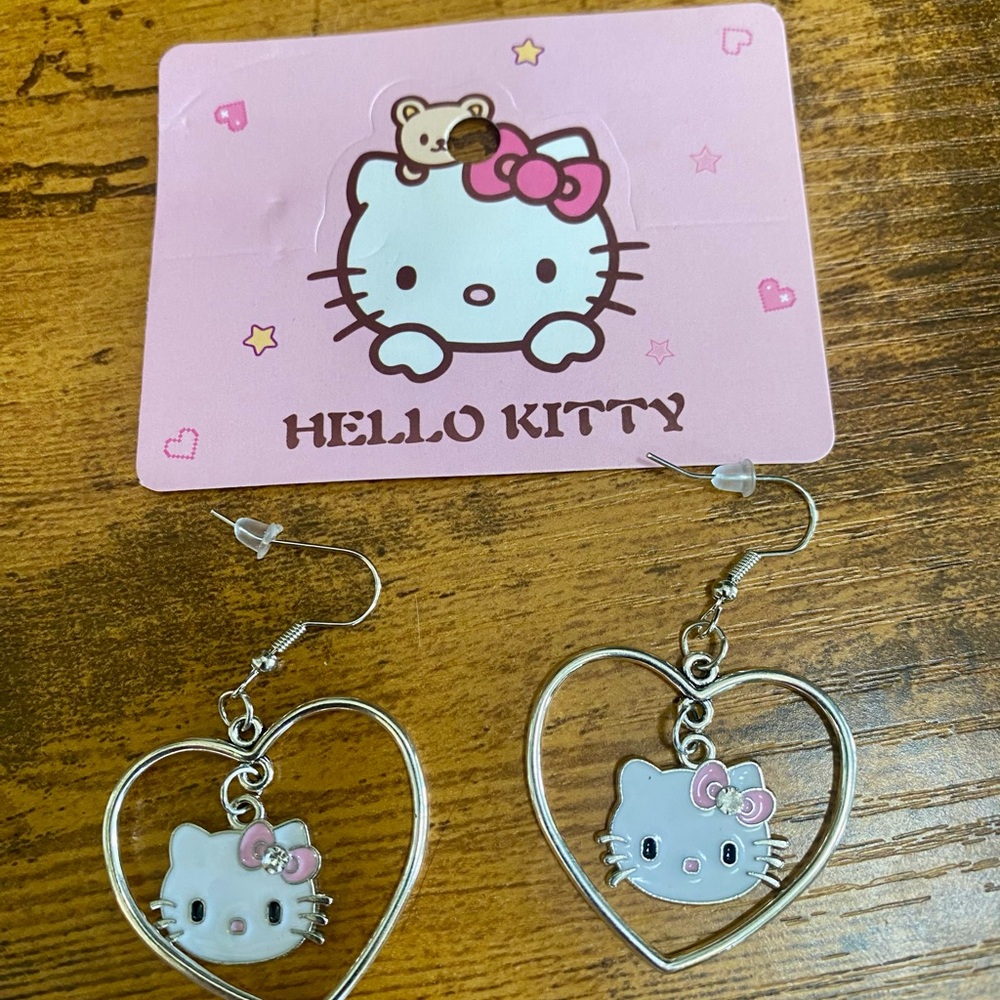 Hello Kitty Pink and Silver Heart Jewelry